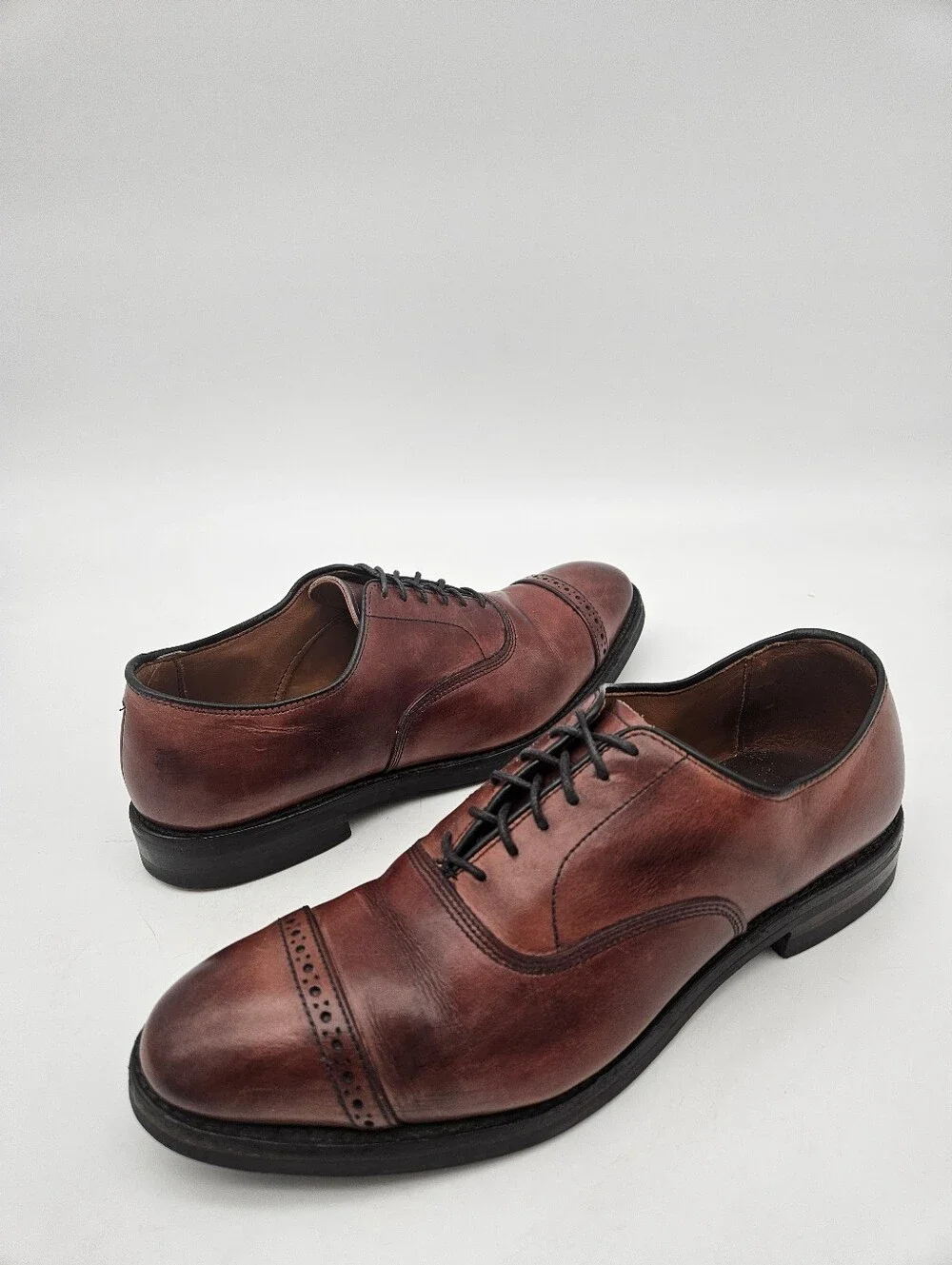 Allen Edmunds 5th Avenue Cap To Oxford Men's Dress Shoes Size 9C Brown Lace Up
